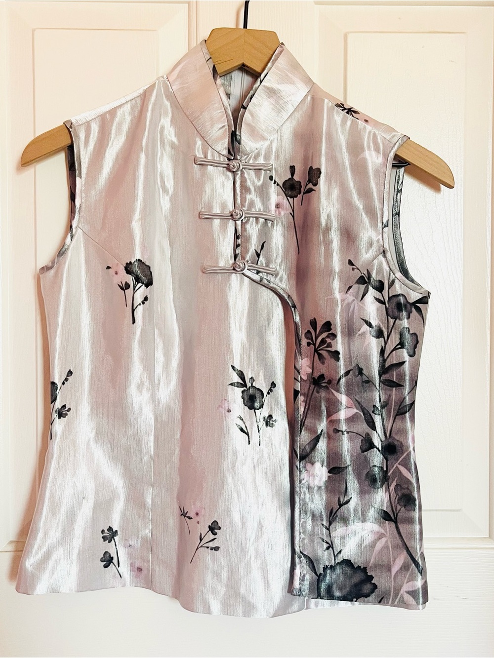 Y2K Lavender Floral Qipao Blouse